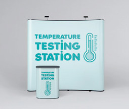 Temperature testing station exhibition stand