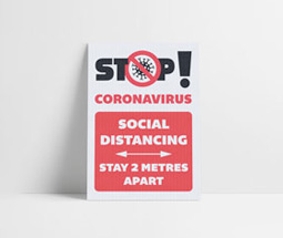 Stand 2 metres apart sign