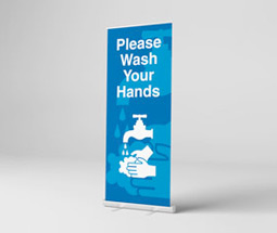 Wash your hands roller banner